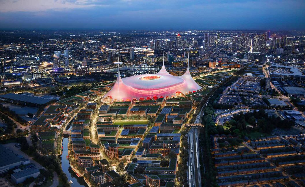 Conceptual image of what the new Manchester United stadium and surrounding area could look like