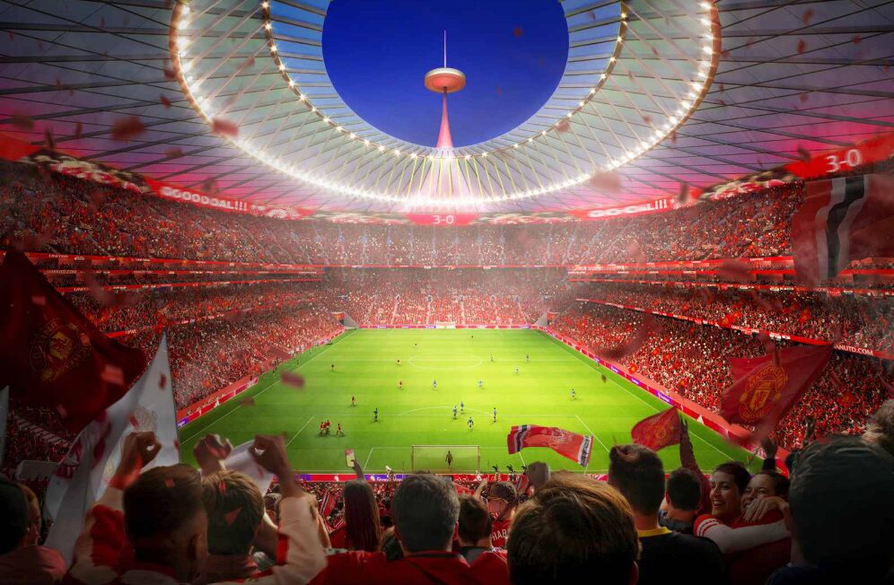 Conceptual image of what the new Manchester United stadium and surrounding area could look like