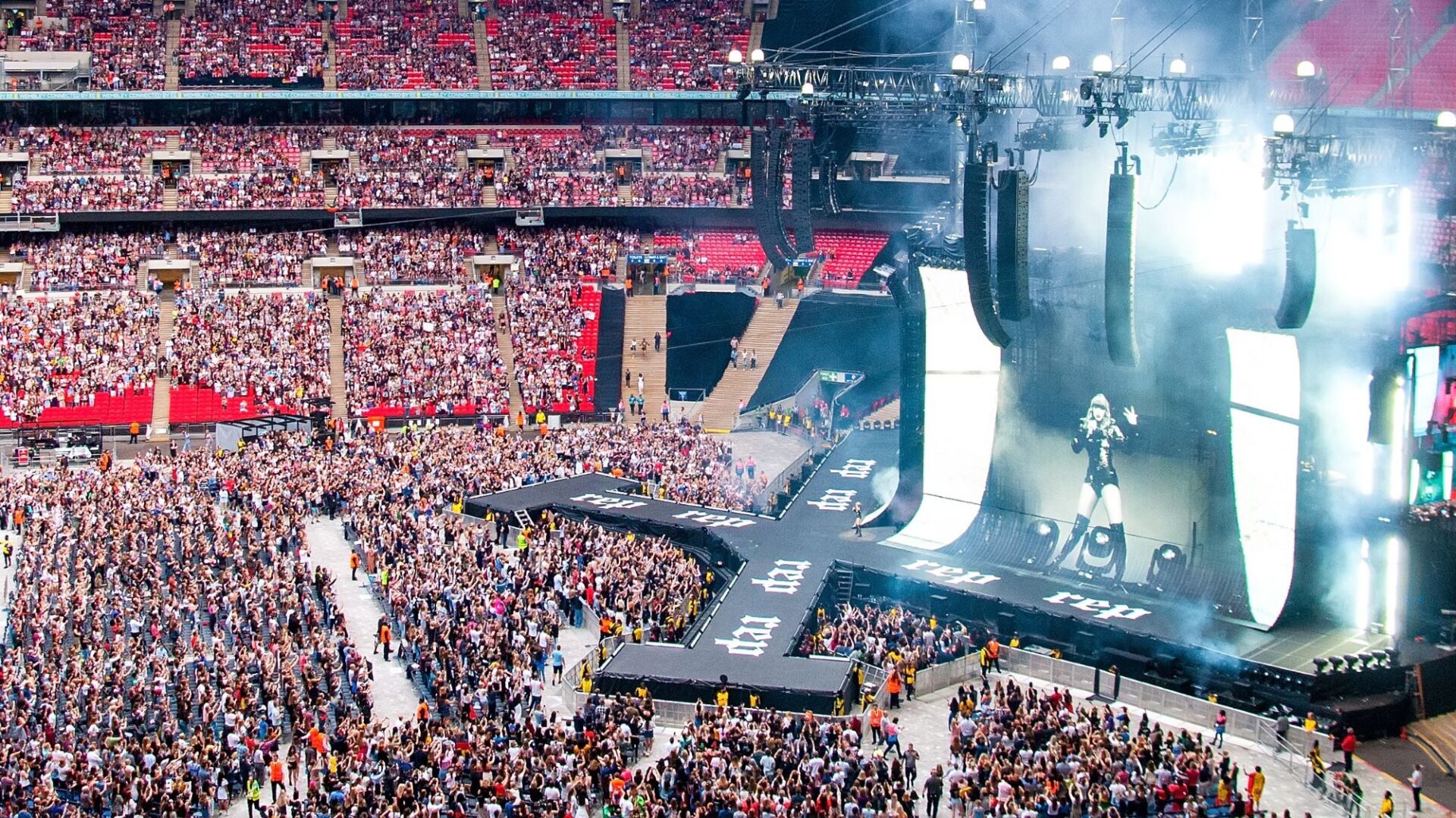 Taylor Swift performing at Wembley in 2024 (image: Dreamstime).