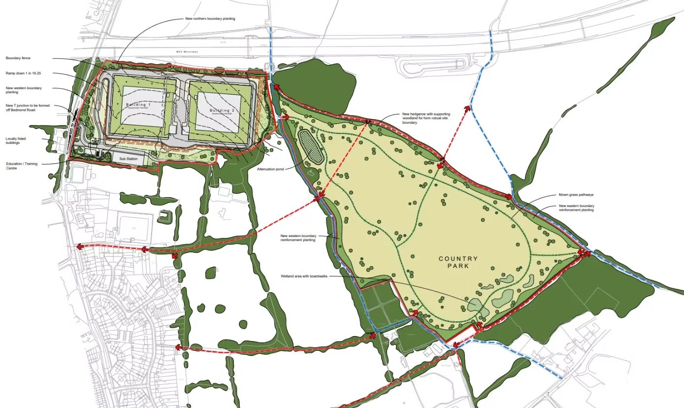 data centre green belt - Map with the data centre's location