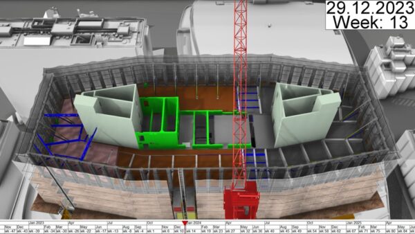 A computer-generated image a construction project sequence - Digital Construction Awards 2025, Contractor of the Year shortlist - McLaren