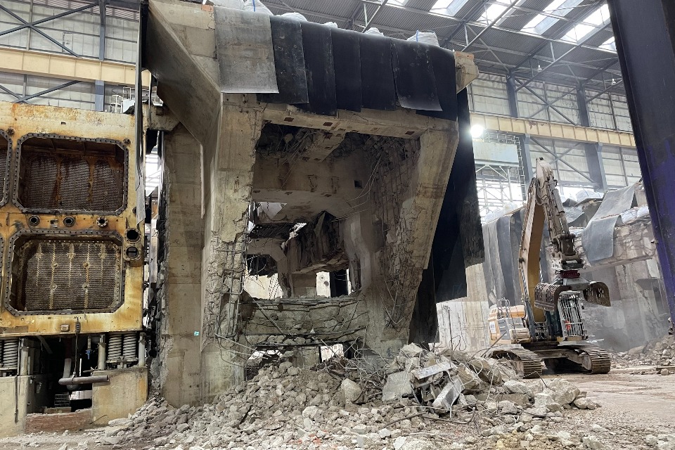 The turbine hall at Sizewell A razed to the ground - Erith has completed the 18-month demolition project