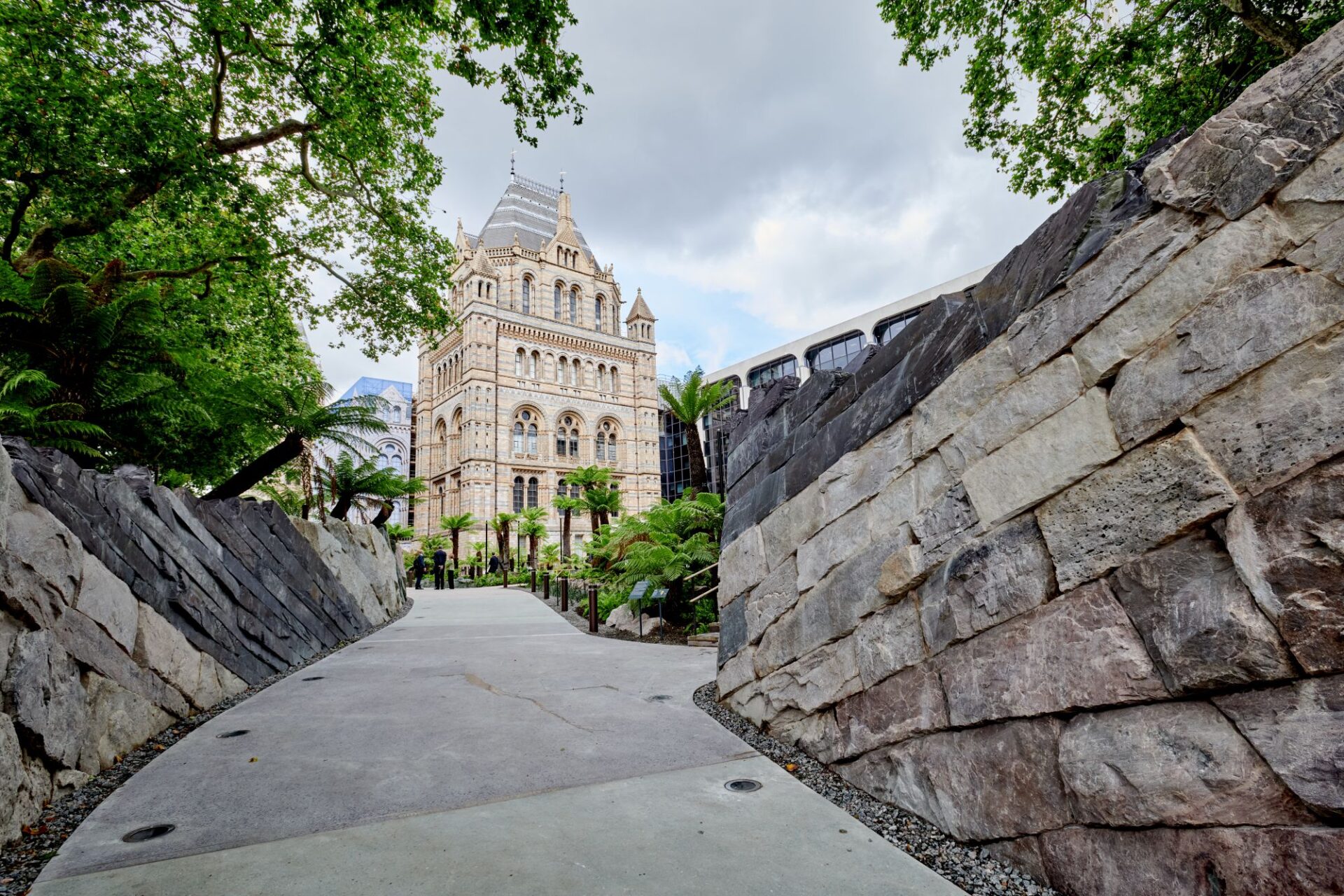 NHM Urban Nature Project - The stones in the timeline wall represent the UK’s geological eras (image NHM).