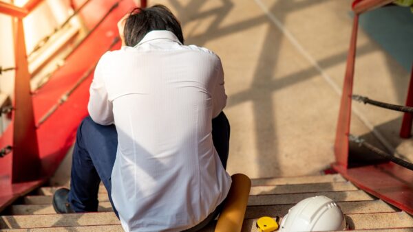Stressed construction worker (image: Benjawan Sittidech, Dreamstime)