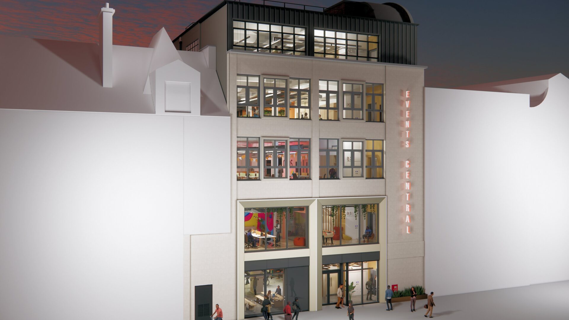 A computer-generated image of the new cultural centre