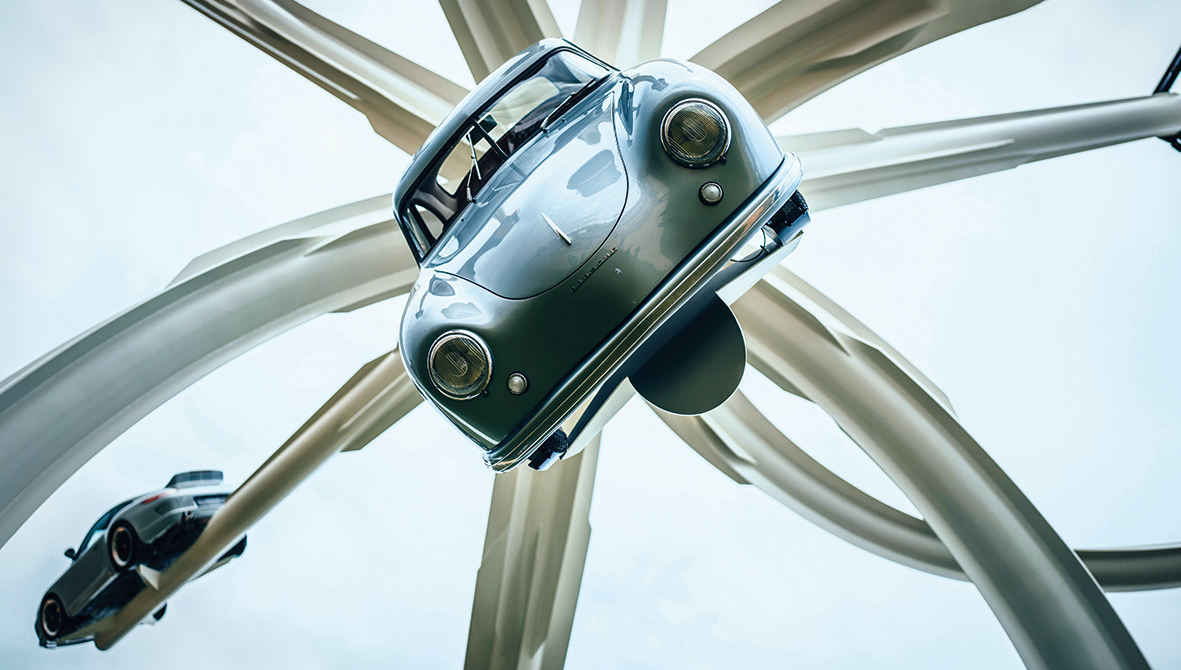 CAPTION An engineering challenge was developing a stable cantilevered structure that could handle dynamic loads. Image: Porsche Cars