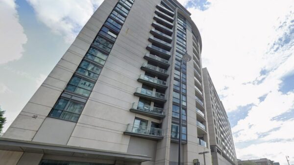 View from the ground of a high-rise building - a building owner has been fined £50,000 after ignoring a fire safety improvement notice relating to this building