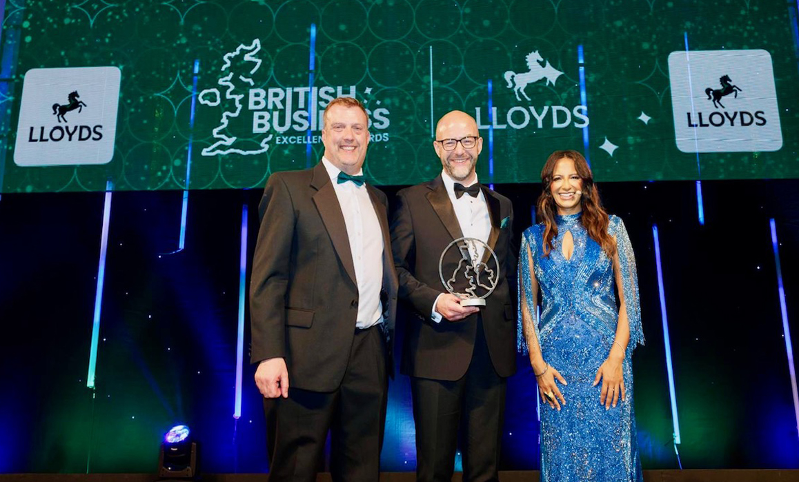 Kieran Danby director of Tailored Lifestyle Group (centre) collecting the award. Image: Tailored Lifestyle Group