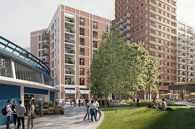 The plan includes homes, commercial space and public open space. Image: CIOB