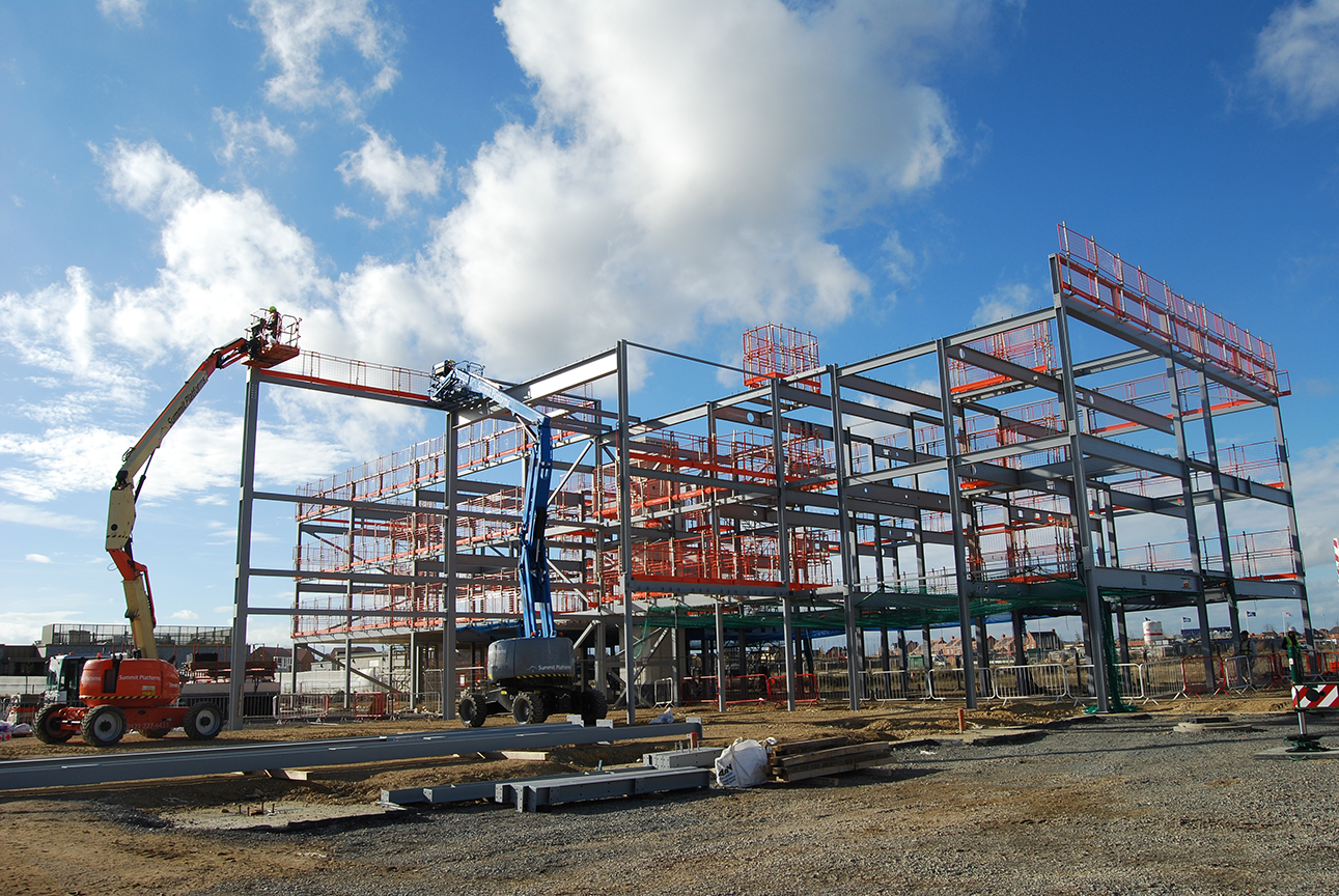 The steel design supports precast flooring planks. Image: Alignment Media