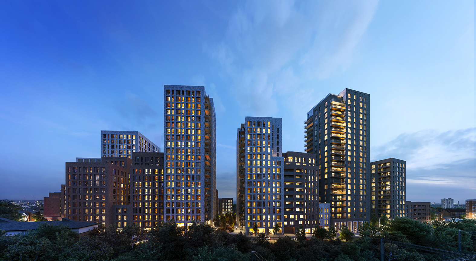 Friary Park Development in Acton, London. Image: CGI by Millerhare, courtesy of Mount Anvil