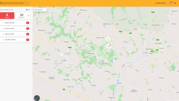 A screen shot of the JCB LiveLink tool in action for Keepmoat carbon JCB story. Image: JCB