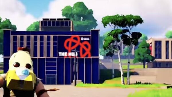 Screen shot of new facilities (to be delivered by Willmott Dixon) at the University of Staffordshire in the Fortnite game. Image: University of Staffordshire.