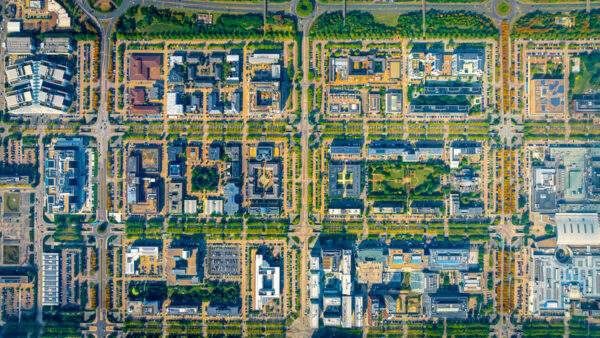 Aerial view of Milton Keynes, designated a New Town in 1967. Image: Alexey Fedorenko | Dreamstime.com