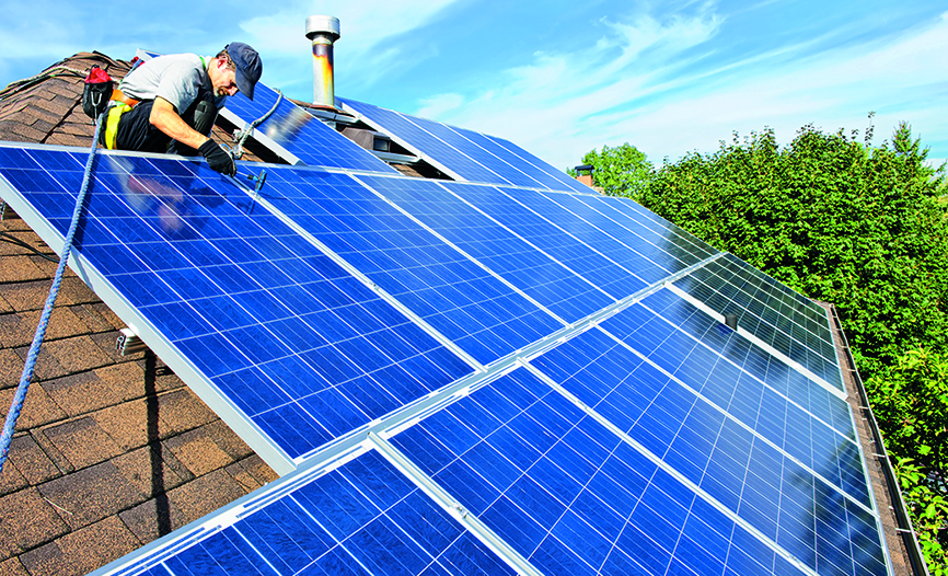 Solar PV is used widely in social housing. Image: Dreamstime