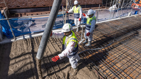 Contractor Midgard used it to build a permanent suspended slab in a rented apartment building going up at the big mixed-use scheme. Image: Capital Concrete.