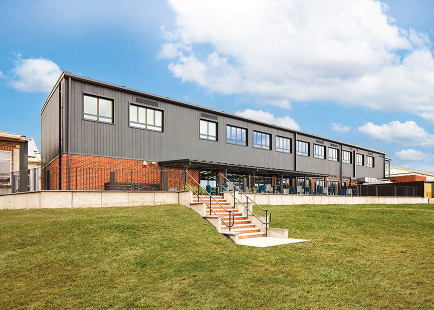 Wernick delivered a new cafeteria facility for Martin Baker Aircraft, comprising 28 modules, in a 35-week programme. Image: Wernick