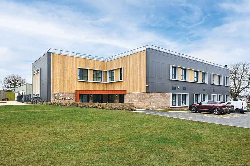 New office building at Southmead Hospital, delivered by Wernick for North Bristol NHS Trust, comprising 38 modules. Image: Wernick