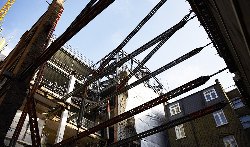 Shorts Gardens, a former warehouse, during the refurbishment. Image: Legendre