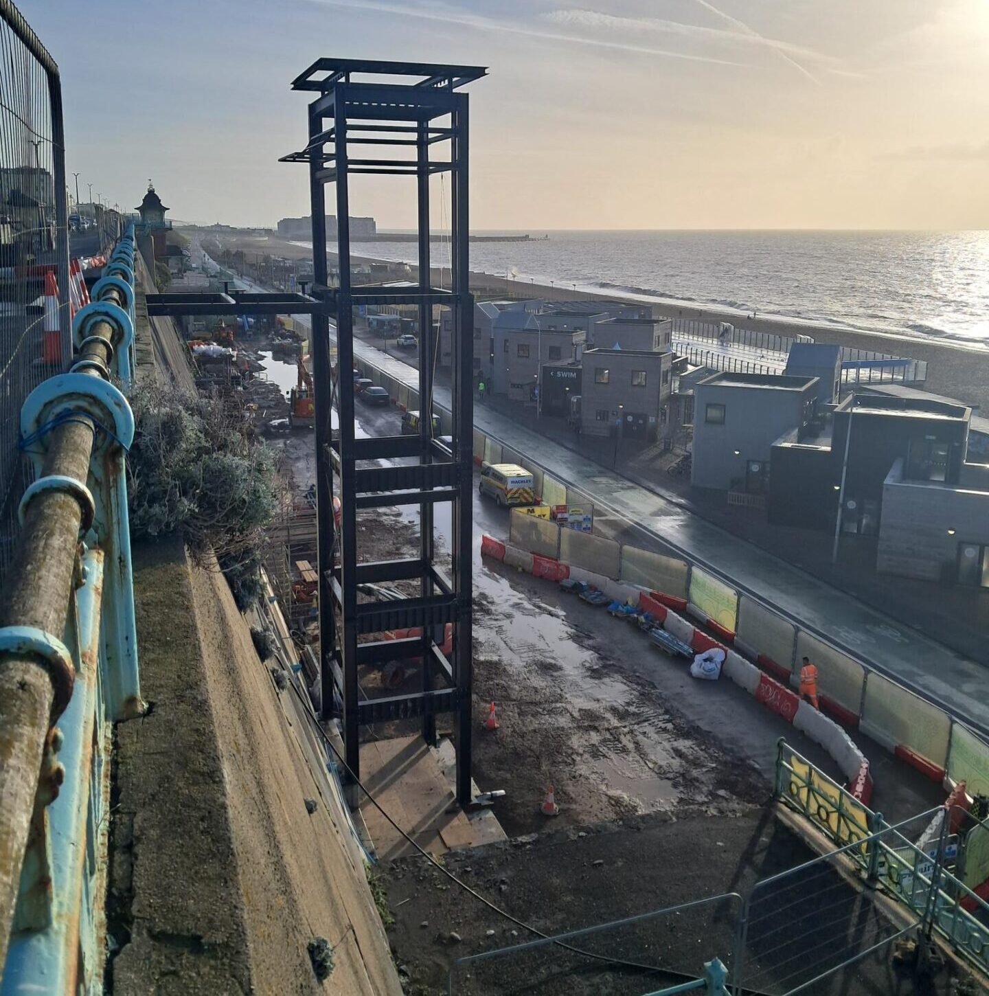 The new lift shaft during construction. Image: JT Mackley