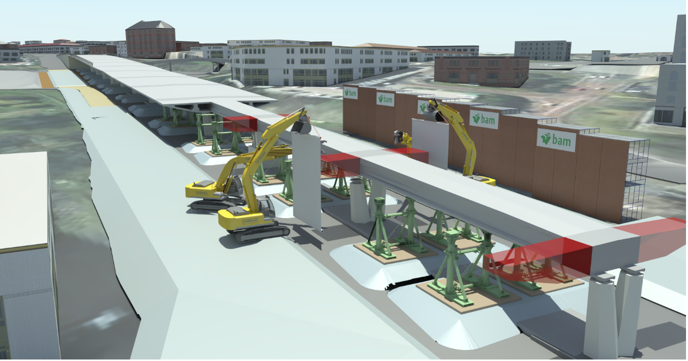 4D visualisation of Gateshead Flyover demolition