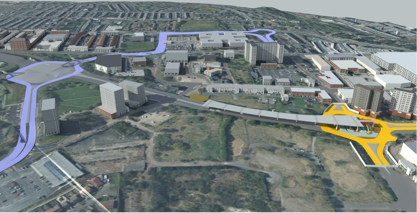 4D visualisation of the demolition of Gateshead Flyover. Image: BAM UK & Ireland