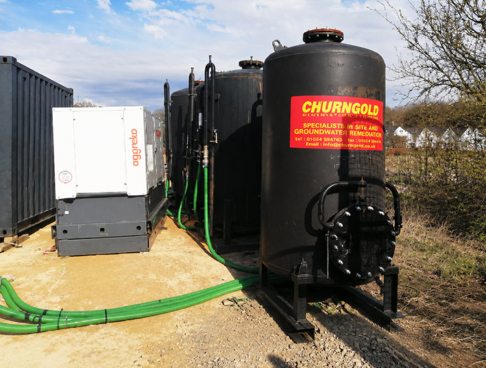 CAP Granular activated carbon treatment vessels on a Churngold site. Image: Churngold