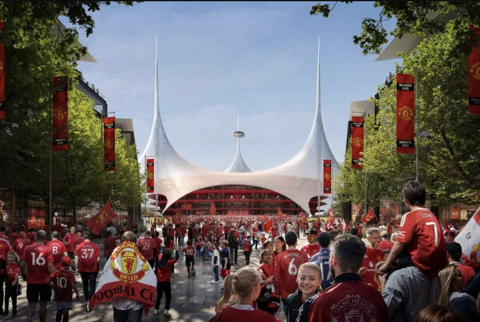 Manchester United stadium - club says it has secured most of the land required to build a new 100,000-seat stadium