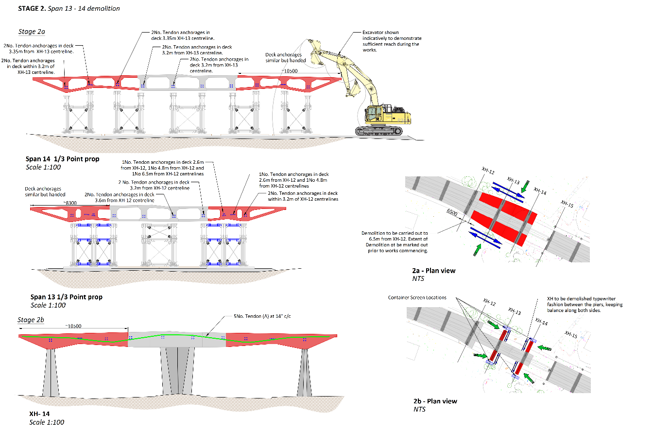 Schematic of Gateshead Flyover showing load paths during dismantling.
Image: BAM UK & Ireland.