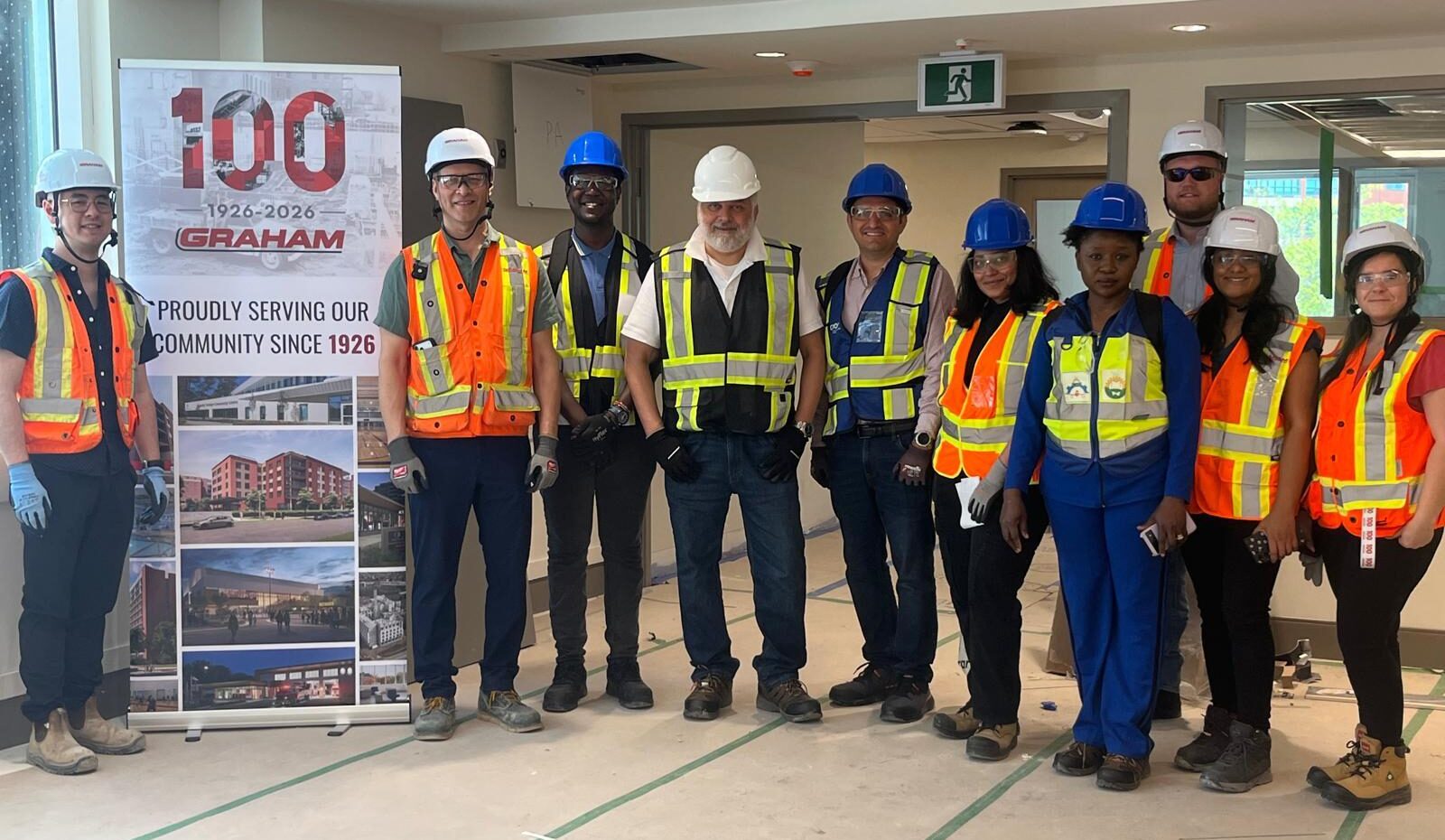 CIOB Toronto Hub members on their big day out visiting Graham’s projects in Toronto, 27 May. Image: CIOB