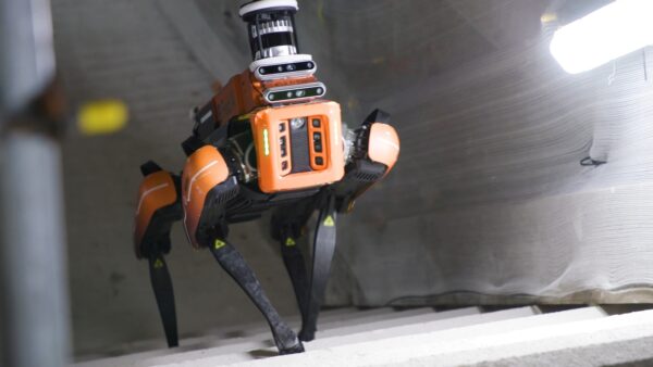 McLaren is deploying four-legged robots from FieldAI on its sites. Image: McLaren