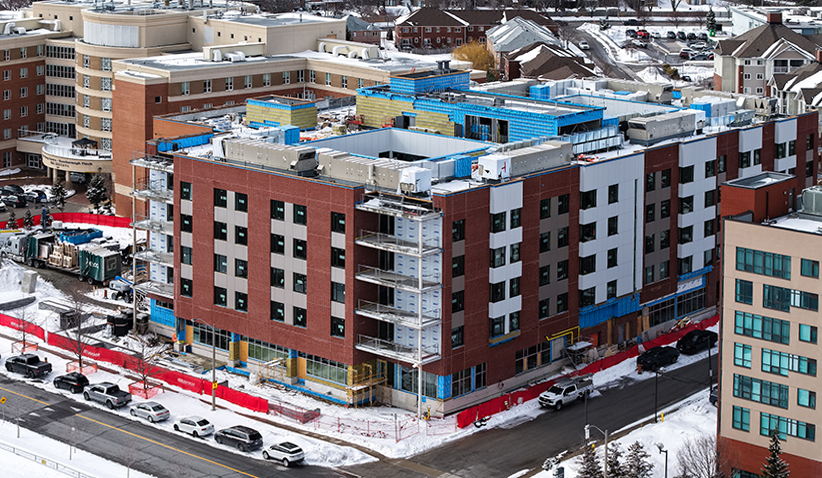 The five-storey Yee Hong Ng Siu Chan Centre, due for completion this summer, will be home to 224 people. Image: Graham
