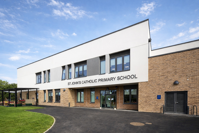 The rebuilt St John’s Catholic Primary School in Hertfordshire. Image: Tilbury Douglas