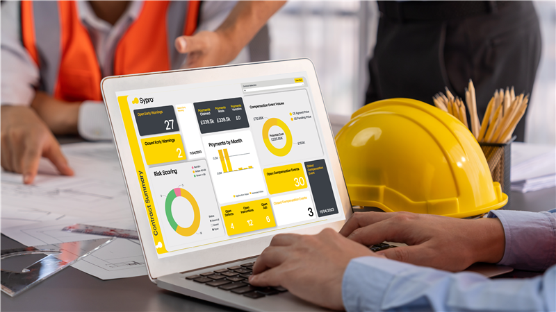 Image of Sypro dashboard for AtkinsRéalis digital contract management story. Image: Sypro