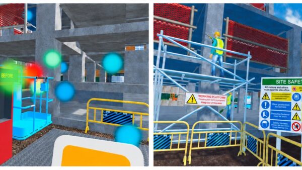screen shots of VR tracking safety. Image: Professor Abdul-Majeed Mahamadu