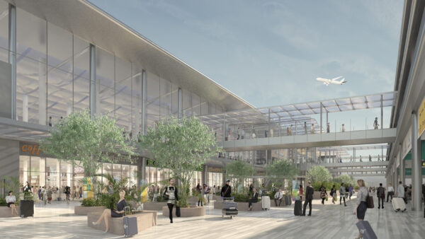 A CGI of the new concourse at Luton Airport. Image: Courtesy of Mace Consult