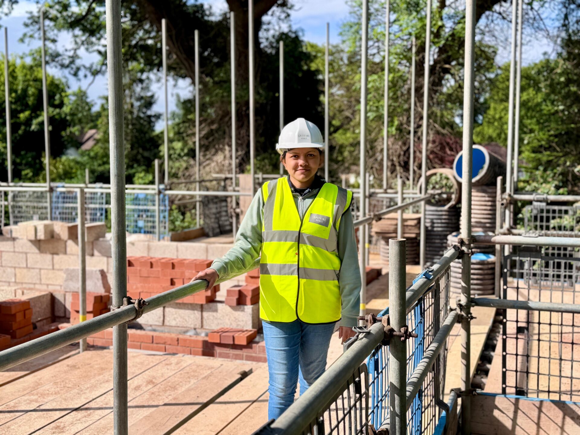 women housebuilding - Aneena Thomas joined Midlands-based housebuilder Spitfire Homes for a two-week placement at its Viridian development
