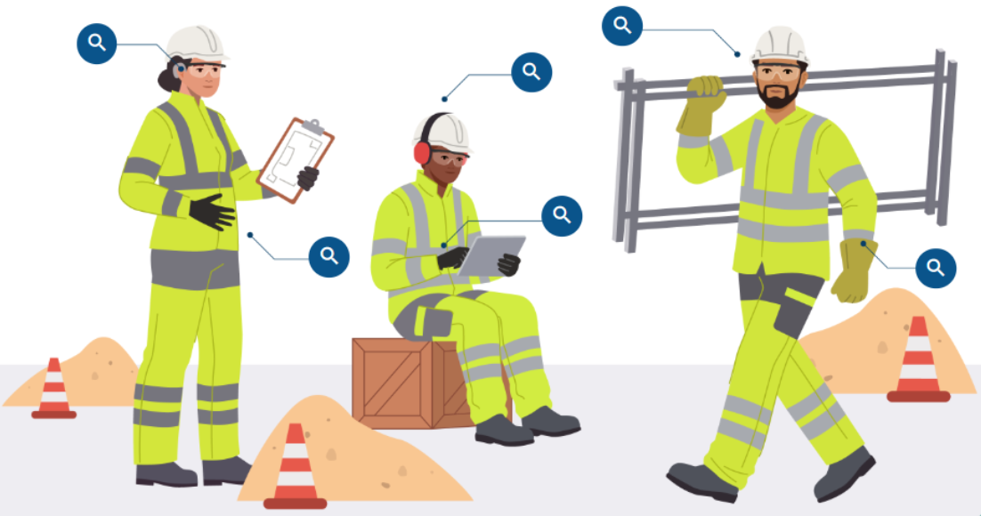 ECITB PPE training - e-learning to help workers and employers understand the safety risks of ill-fitting personal protective equipment (PPE).