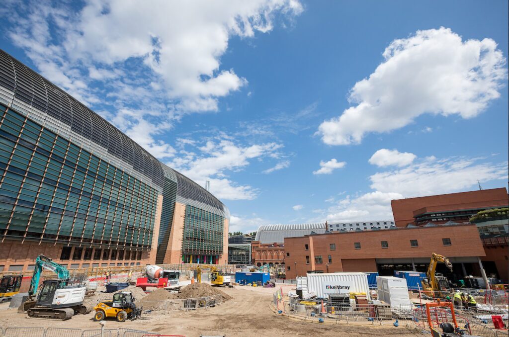 Keltbray British Library - enabling works progress on a major addition to the British Library to the north of the existing building. Image: Keltbray
