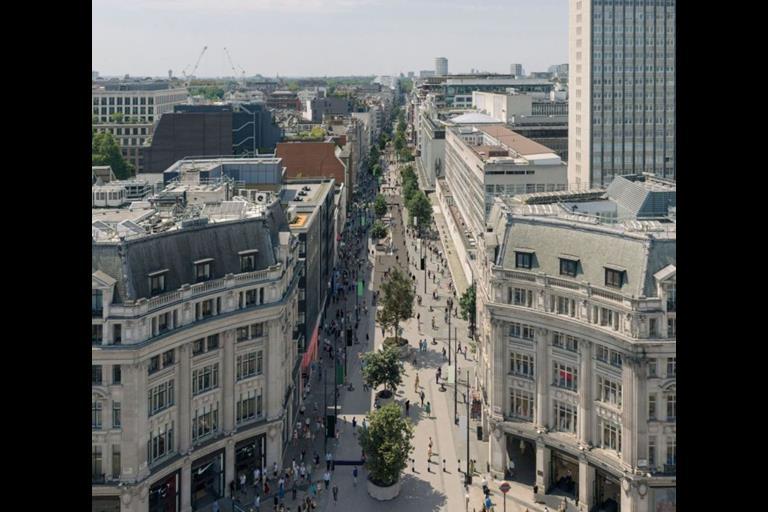 Work on the first phase of the pedestrianisation of central London’s Oxford Street begins this Monday (26 October). Image: East