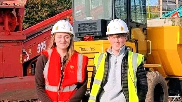 Charlotte Barons and Ed Grimshaw, Willmott Dixon T Level graduates